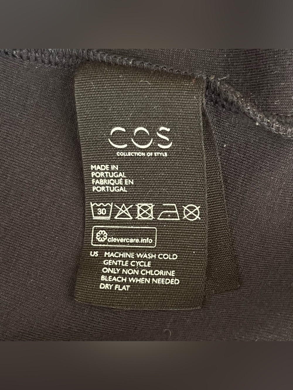 COS Women's Draped Neck Top Navy Blue XS Minimalist Avant Garde Office Portugal - Picture 10 of 10
